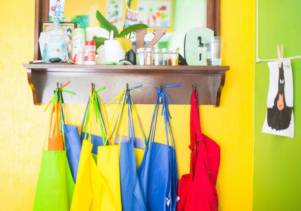 Student bags at the door, ready for a new school year filled with support and learning